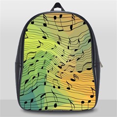 Music Notes School Bag (large) by linceazul