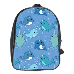 Cute Narwhal Pattern School Bag (xl) by Bigfootshirtshop