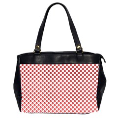 Sexy Red And White Polka Dot Office Handbags (2 Sides)  by PodArtist