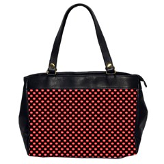 Sexy Red And Black Polka Dot Office Handbags (2 Sides)  by PodArtist