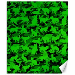 Bright Neon Green Catmouflage Canvas 20  X 24   by PodArtist