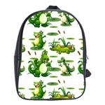 Crocodiles In The Pond School Bag (XL) Front