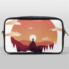 Design Art Hill Hut Landscape Toiletries Bags by Celenk