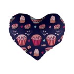 Afternoon Tea And Sweets Standard 16  Premium Heart Shape Cushions Front