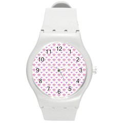 Pixel Hearts Round Plastic Sport Watch (m) by jumpercat