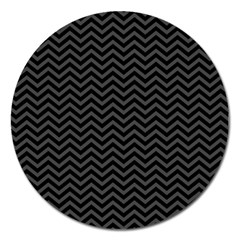 Dark Chevron Magnet 5  (round) by jumpercat