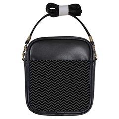 Dark Chevron Girls Sling Bags by jumpercat