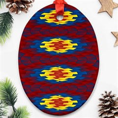 Geometric Pattern Oval Ornament (two Sides) by linceazul