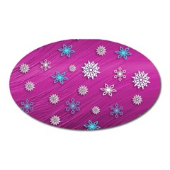 Snowflakes 3d Random Overlay Oval Magnet by BangZart