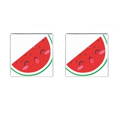 Watermelon Red Network Fruit Juicy Cufflinks (square) by BangZart