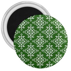 St Patrick S Day Damask Vintage 3  Magnets by BangZart