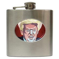 Donald Trump Pop Art President Usa Hip Flask (6 Oz) by BangZart