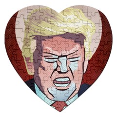 Donald Trump Pop Art President Usa Jigsaw Puzzle (heart) by BangZart