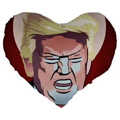 Donald Trump Pop Art President Usa Large 19  Premium Heart Shape Cushions by BangZart