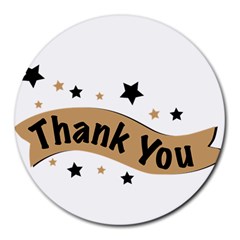 Thank You Lettering Thank You Ornament Banner Round Mousepads by BangZart