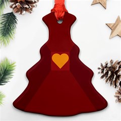 Heart Red Yellow Love Card Design Ornament (christmas Tree)  by BangZart