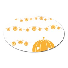 Pumpkin Halloween Deco Garland Oval Magnet by BangZart