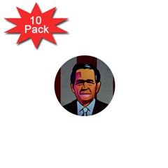 George W Bush Pop Art President Usa 1  Mini Buttons (10 Pack)  by BangZart