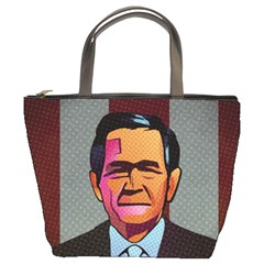 George W Bush Pop Art President Usa Bucket Bags by BangZart