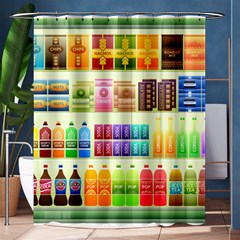 Supermarket Shelf Products Snacks Shower Curtain 60  X 72  (medium)  by Celenk