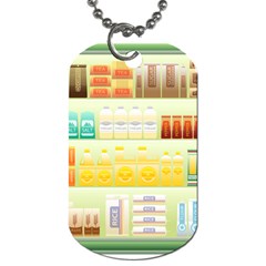 Supermarket Shelf Coffee Tea Grains Dog Tag (two Sides) by Celenk