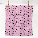 Love Hearth Pink Pattern Face Towel Front