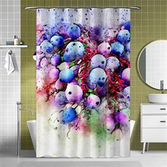 Berries Pink Blue Art Abstract Shower Curtain 48  X 72  (small)  by Celenk