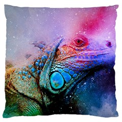 Lizard Reptile Art Abstract Animal Large Flano Cushion Case (one Side) by Celenk