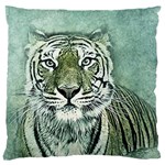 Tiger Cat Art Abstract Vintage Large Flano Cushion Case (Two Sides) Back