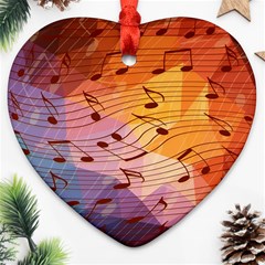 Music Notes Heart Ornament (two Sides) by linceazul