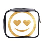 gold smiley face Mini Toiletries Bag 2-Side Back