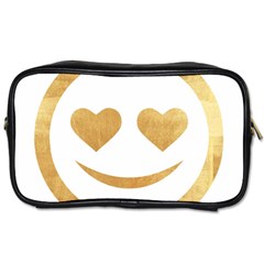 Gold Smiley Face Toiletries Bags by NouveauDesign