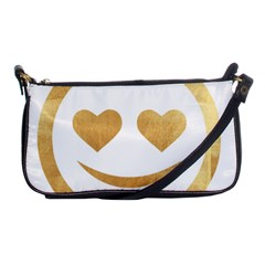 Gold Smiley Face Shoulder Clutch Bags by NouveauDesign