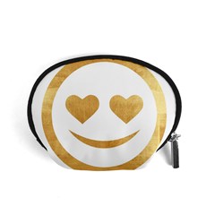 Gold Smiley Face Accessory Pouches (small)  by NouveauDesign