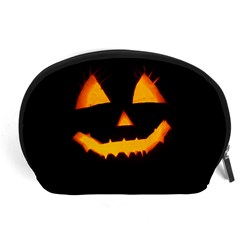 Pumpkin Helloween Face Autumn Accessory Pouches (large)  by Celenk