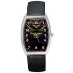 Fractal Colorful Pattern Fantasy Barrel Style Metal Watch Front