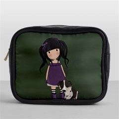 Dolly Girl And Dog Mini Toiletries Bags by Valentinaart