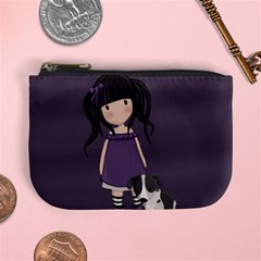 Dolly Girl And Dog Mini Coin Purses by Valentinaart