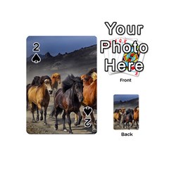 Horses Stampede Nature Running Playing Cards 54 (mini)  by Celenk