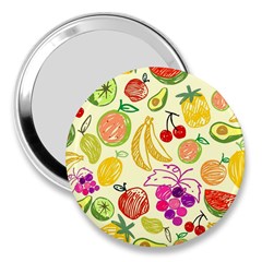 Cute Fruits Pattern 3  Handbag Mirrors by paulaoliveiradesign