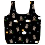 Groundhog Day Pattern Full Print Recycle Bags (L)  Back