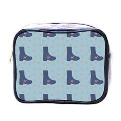 Deer Boots Teal Blue Mini Toiletries Bags by snowwhitegirl