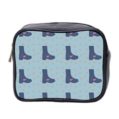 Deer Boots Teal Blue Mini Toiletries Bag 2-side by snowwhitegirl