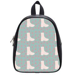 Deer Boots Blue White School Bag (small) by snowwhitegirl