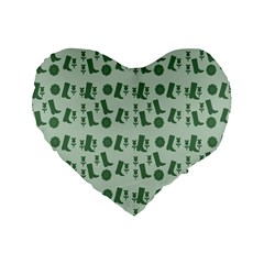 Green Boots Standard 16  Premium Heart Shape Cushions by snowwhitegirl