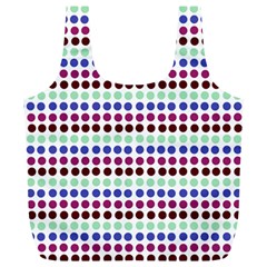 Multi White Dots Full Print Recycle Bags (l)  by snowwhitegirl