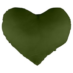 Earth Green Large 19  Premium Heart Shape Cushions by snowwhitegirl