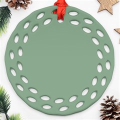 Mossy Green Round Filigree Ornament (two Sides) by snowwhitegirl