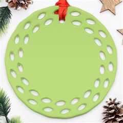 Grassy Green Round Filigree Ornament (two Sides) by snowwhitegirl