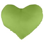 Grassy Green Large 19  Premium Flano Heart Shape Cushions Back